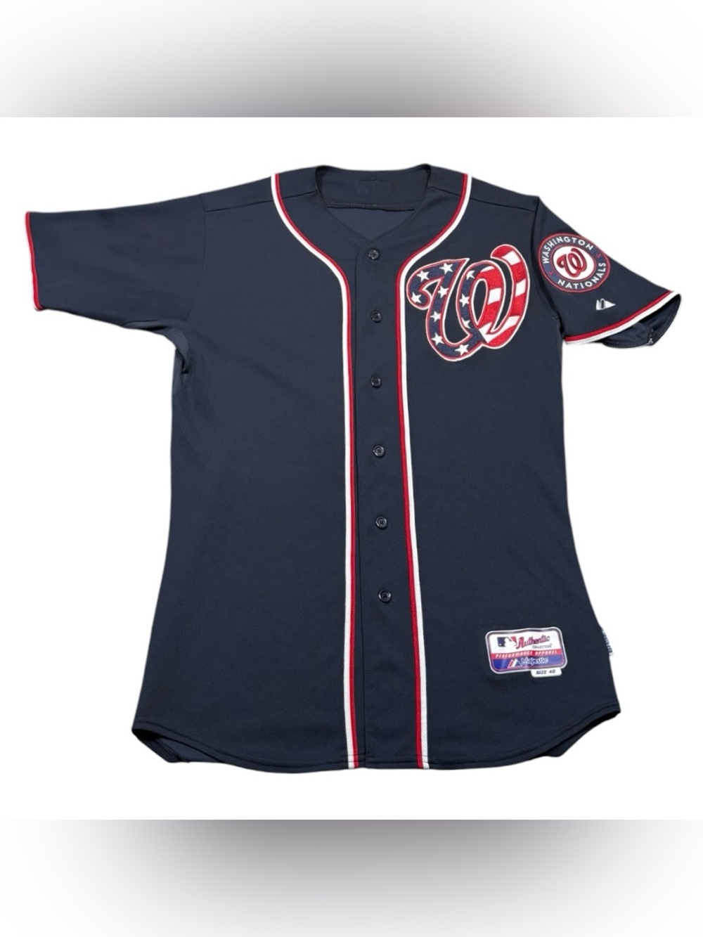 Washington Nationals Majestic Authentic Pro Cut MLB Baseball Jersey Navy
